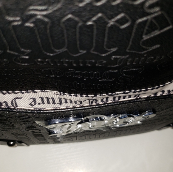 ❌SOLD❌Juicy Couture Backpack 2pc with Pouch Embossed Black Y2k Grunge - Picture 8 of 14